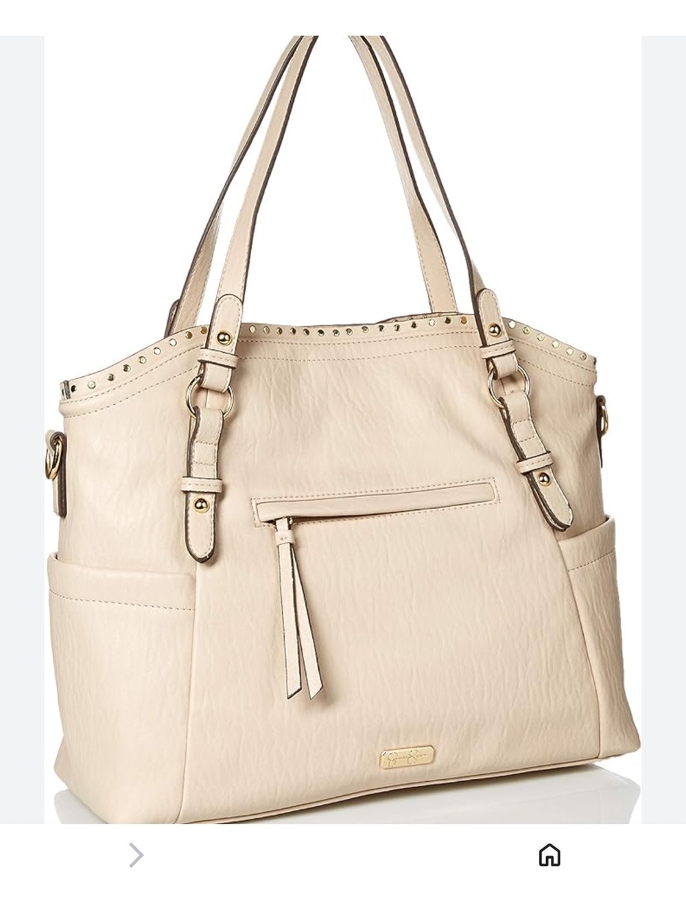 Jessica Simpson Beige Stud-Trim Tote